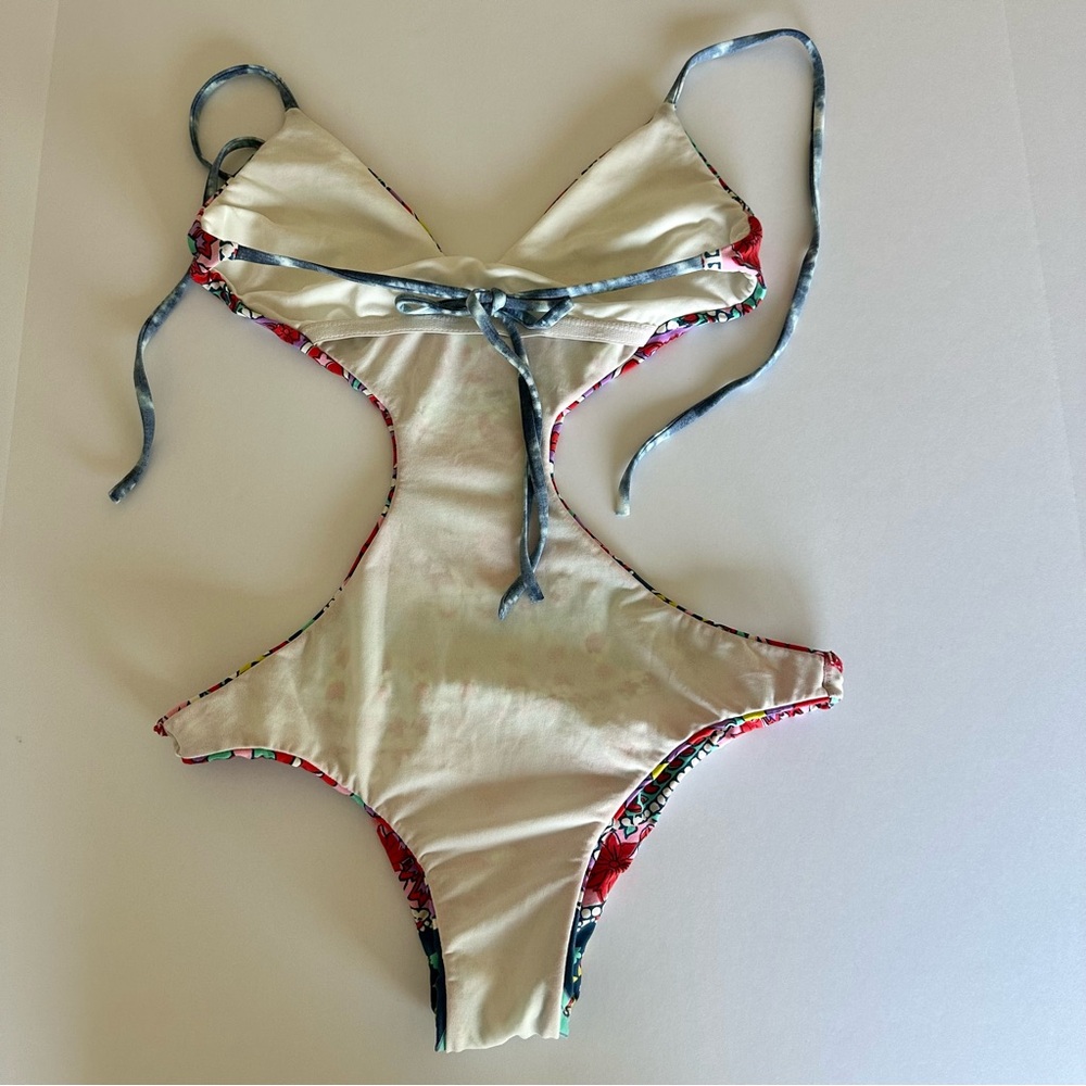 Billabong Womens Y2K One Piece Monokini Swimsuit Boho Multicolored Floral Medium - Picture 13 of 16